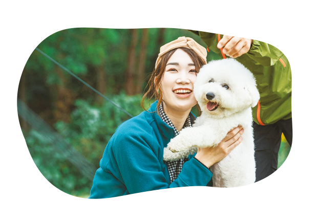 ペットと女性の画像